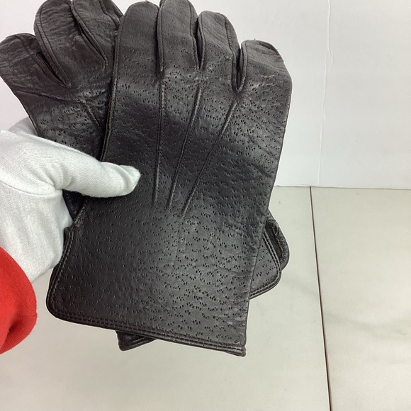 Vtg Cranbrook Leather Gloves Men's XL Dark Brown, Non-Lined - Picture 7 of 7